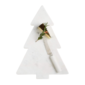 White Marble Cheese Tree Board by Crate&Barrel