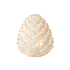 White pinecone LED light by MoMA