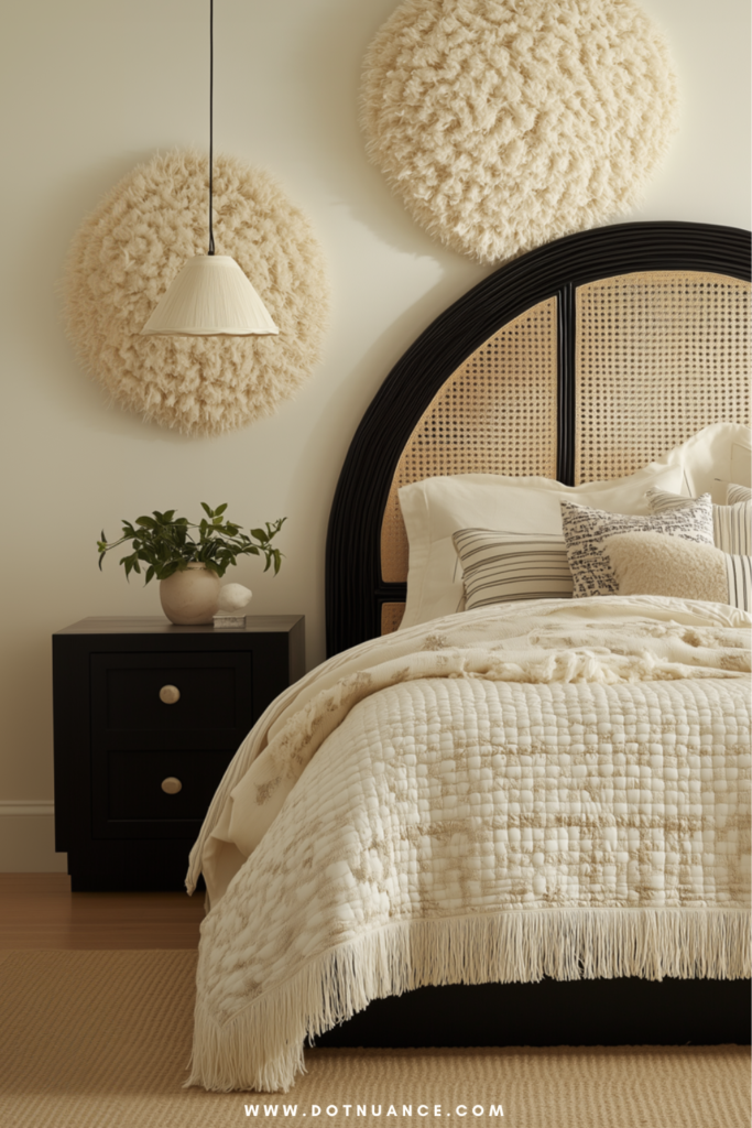 bedroom design - fluffy rattan