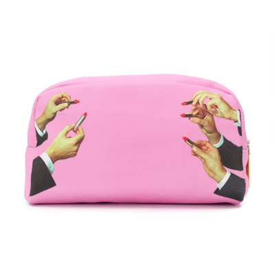 Lipstick printed makeup bag by seletti