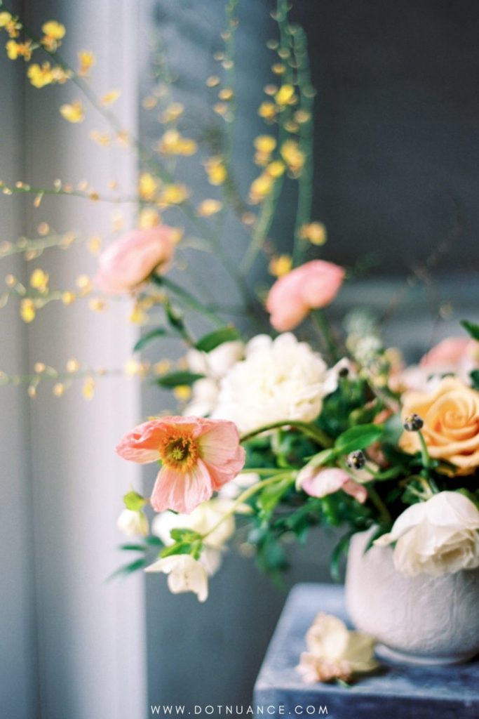Flower arrangement ideas - yellow pink bouquet