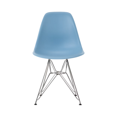 Herman Miller - Eames Molded plastic chair - wire leg - pale blue