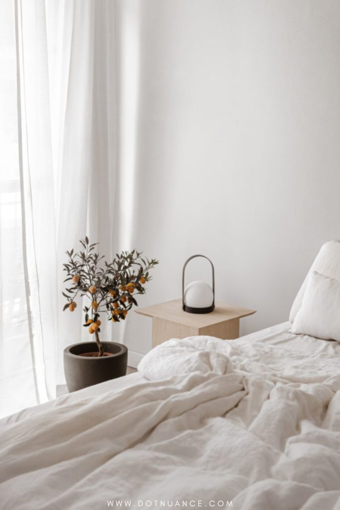 Slow living spaces - calming small bedroom