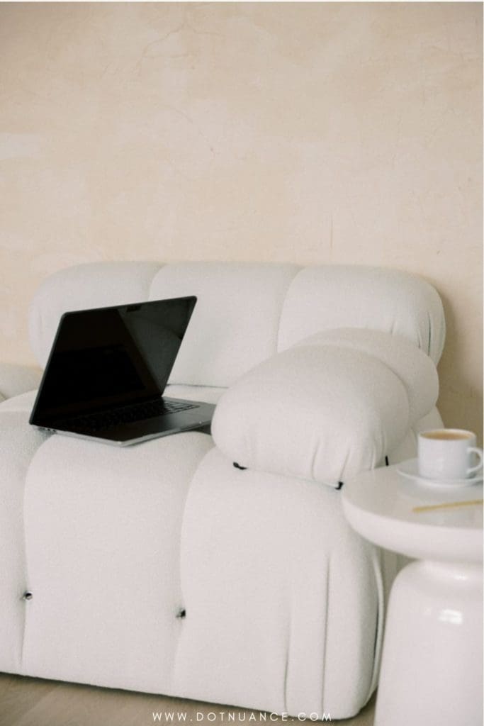 Slow living spaces - calming color palette, Camaleonda sofa
