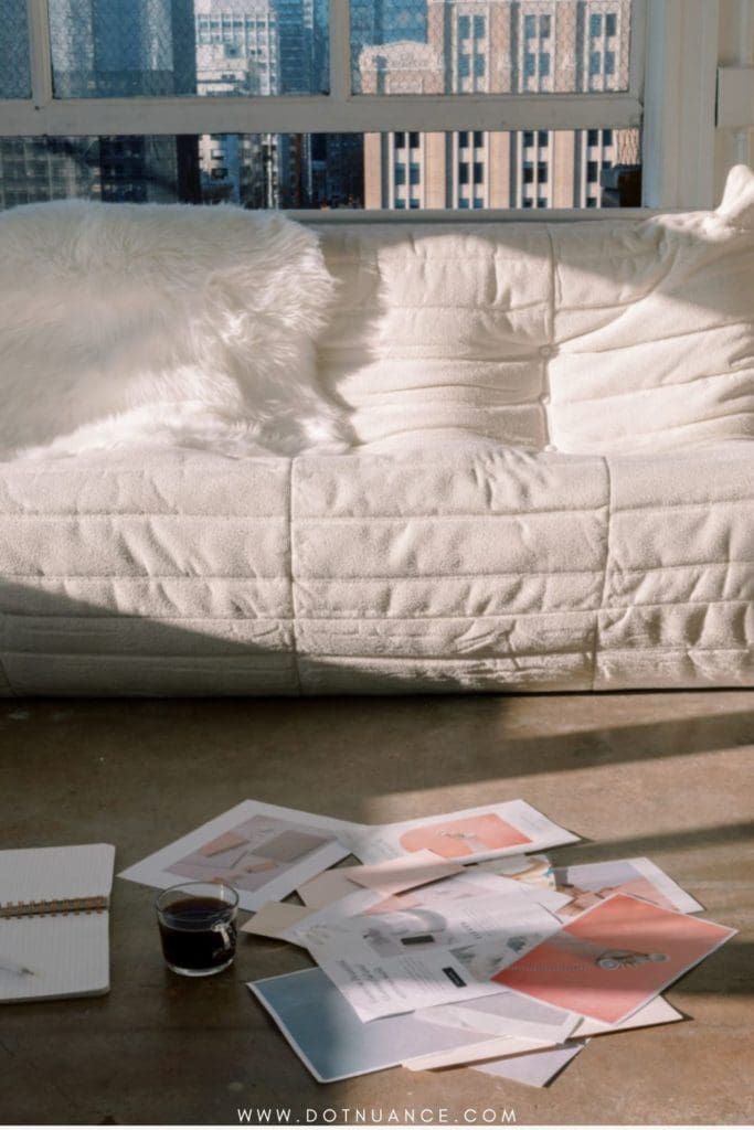 Slow living spaces - white togo sofa