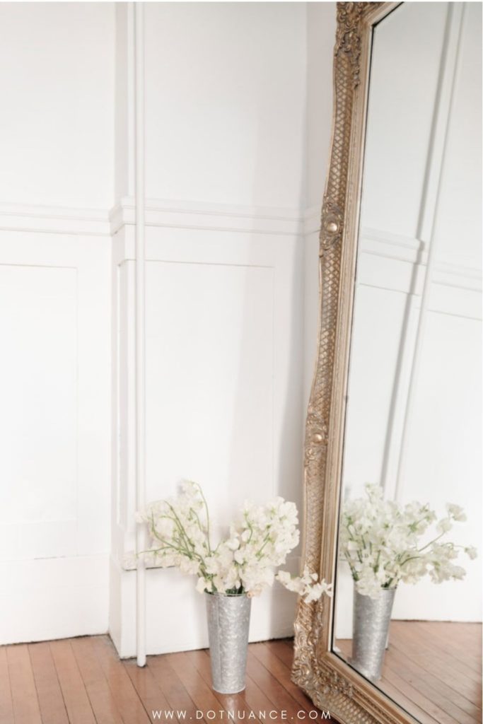 Bedroom Refresh - statment mirror - flower on the floor