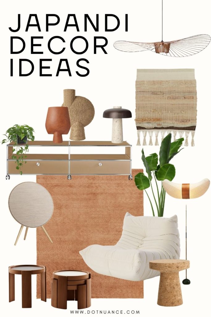 Japandi living room moodboard design ideas