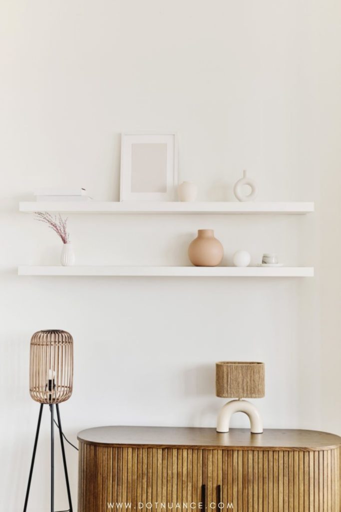Small Entryway Ideas - floating shelves
