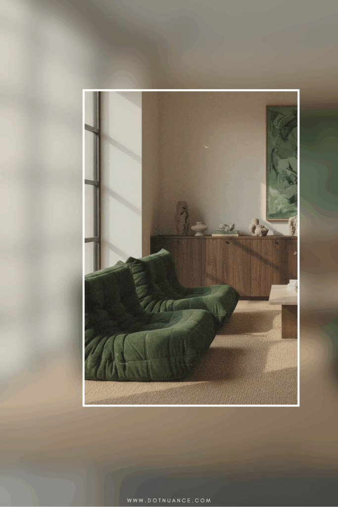 Green sofa living room - velvet togo sofa