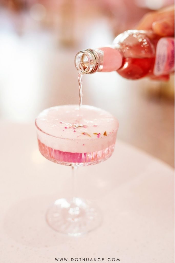 non-alcoholic cocktails - Blushing Rose Fizz