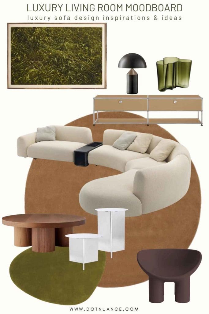 Luxury Living room moodboard - luxury sofa design
