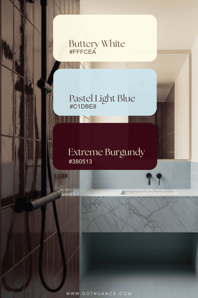 2026 color palette ideas - burgundy, butter yellow, pastel blue
