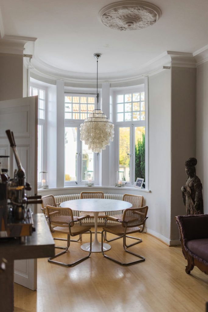 Dining room with Cesca Chair by Marcel Breuer