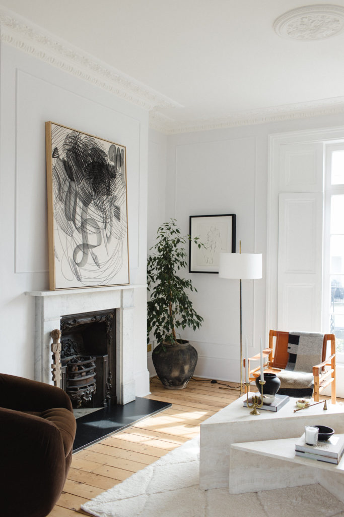 living room with plants