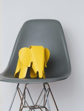 Elephant on the Eames Molded Plastic Chair by Charles and Ray Eames