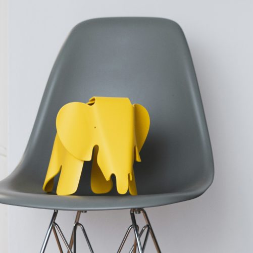 Elephant on the Eames Molded Plastic Chair by Charles and Ray Eames