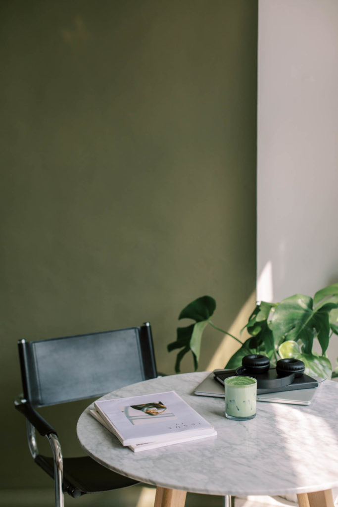 green wall with plants