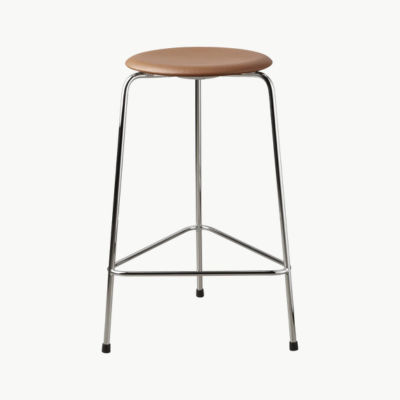 Fritz Hansen Leather Counter High Dot Stool