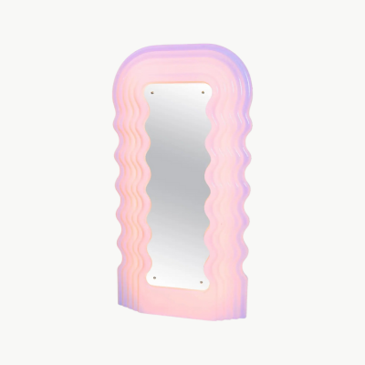 Pink ‘Ultrafragola’ Mirror Designed by Ettore Sottsass for Poltronova - colorful interiors