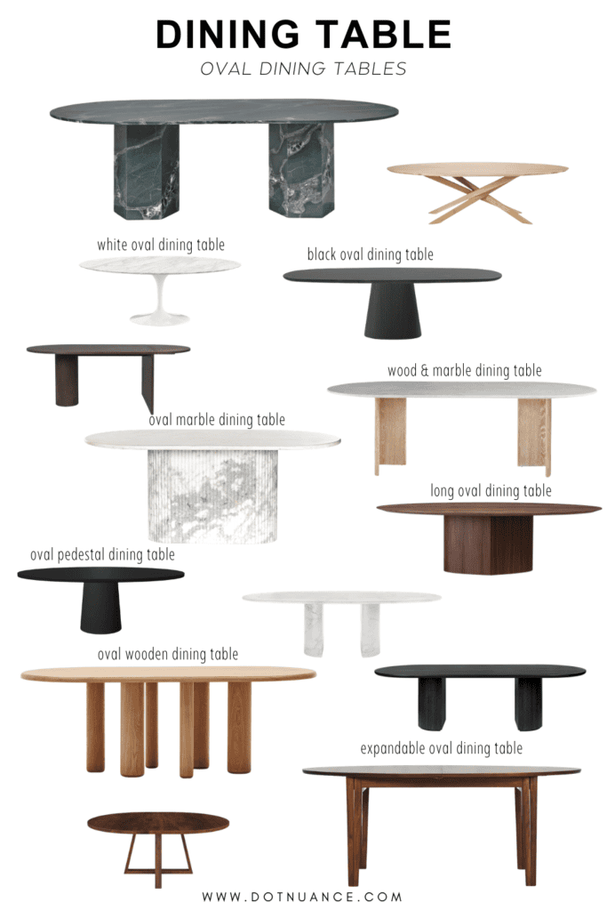 Oval dining table giude, marbla dining table, black oval dining table, expandable dining table and many more