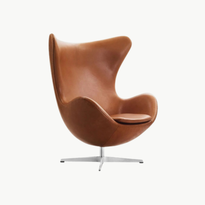 Egg Leather Swivel Chair by Arne Jacobsen for Fritz Hansen