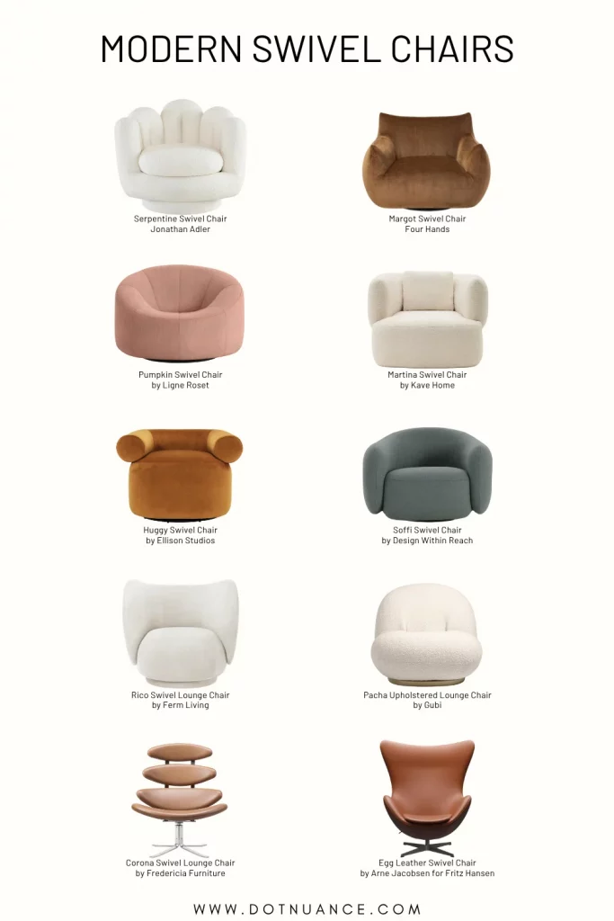 Modern swivel chairs