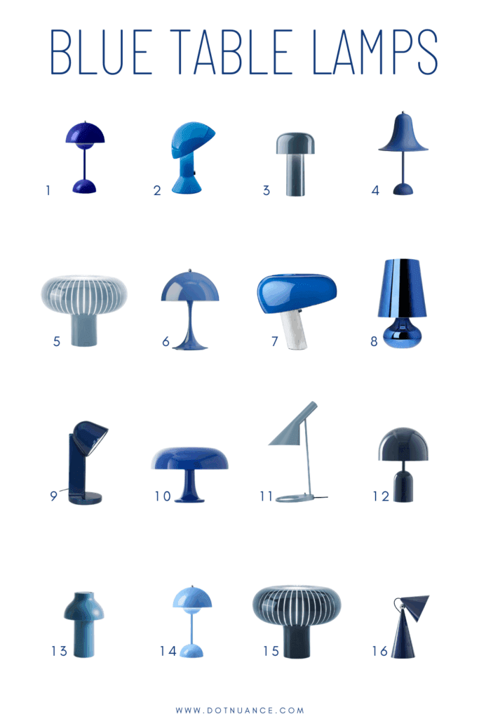 Blue table lamps