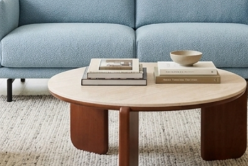 Coffee Table with Sculptural Curved Legs - walnut coffee table, wooden coffee table