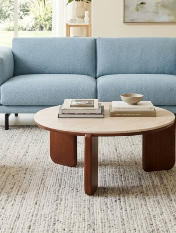 Coffee Table with Sculptural Curved Legs - walnut coffee table, wooden coffee table
