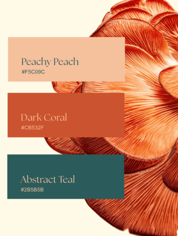 2027 color palette trends - peachy, coral, teal. nature inspired colors