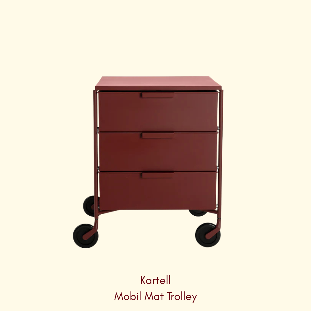 Kartell - Mobil Mat Trolley - in burgundy
