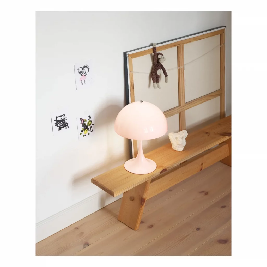 pink table lamp - Panthella portable table lamp by Louis Poulsen